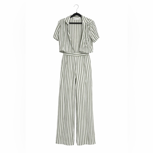 Faithfull The Brand Almeria Stripe Print Wide-Leg Pants, Size XS - Picture 7 of 11